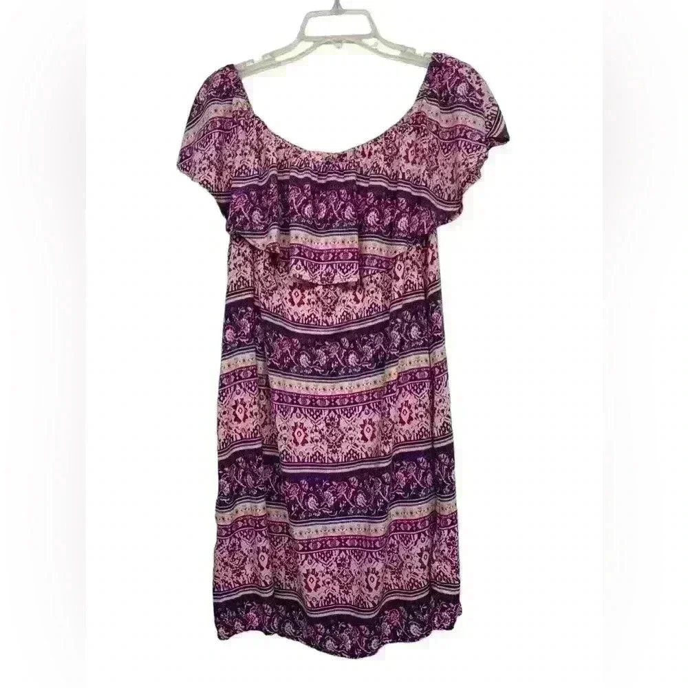 Beach Lunch Lounge Womens size M Violet Evi Dress Off The Shoulder Ruffle - Picture 4 of 7